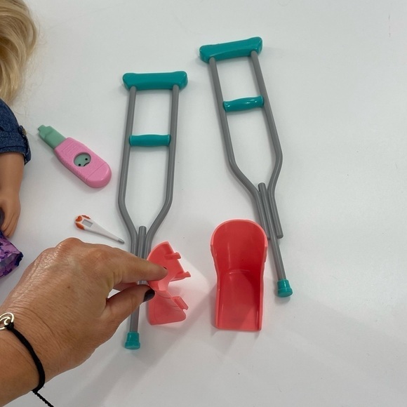 Our Generation OG 18” Doll Doctor Sick Helper Cast Crutches - Picture 4 of 5
